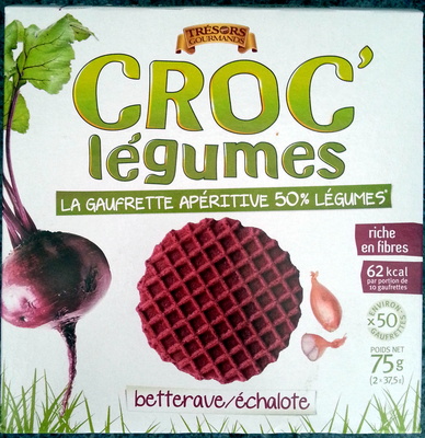 La gaufrette apéritive 50% légumes, betterave/échalote front packaging