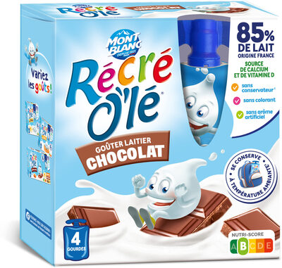RÉCRÉ O'LÉ Goûter laitier Gourdes Chocolat 4x85g