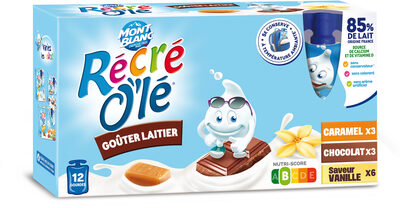 Goûter laitier Choco,  Vanille, Caramel 12x85g