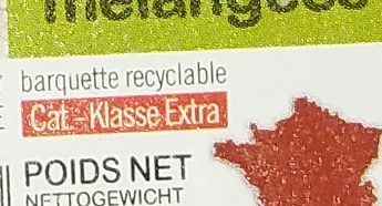 Tomates Cerises Mélangées ingredients label