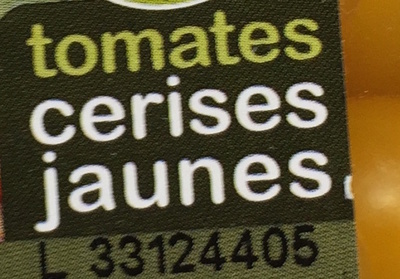 Tomates cerises jaunes ingredients label