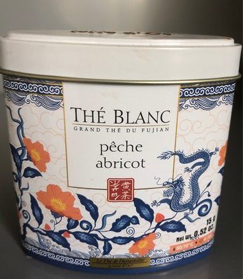 Thé blanc pêche abricot front packaging