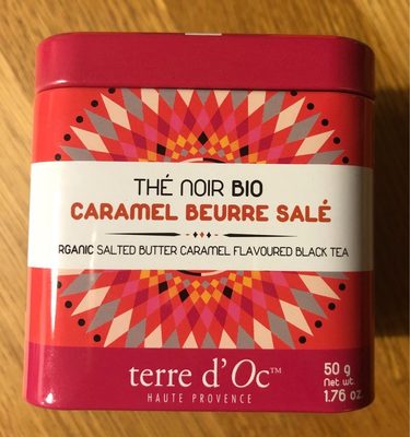Thé noir bio caramel beurre salé front packaging