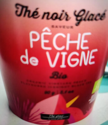 Thé noir glacé pêche de vigne front packaging