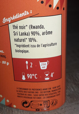 thé noir bio ti breizh ingredients label