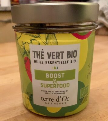 Thé vert bio boost & superfood front packaging