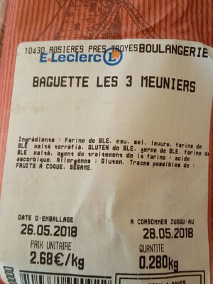 Baguette de pain leclerc