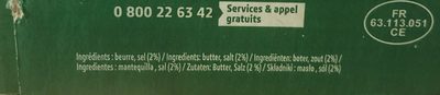Beurre Demi-sel Micro-pain ingredients label
