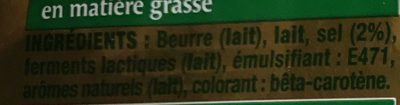 Babette Fine Saveur 60% Demi-Sel ingredients label