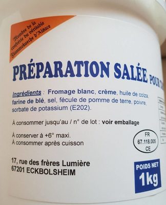 Préparation Salée pour Tartes Flambées