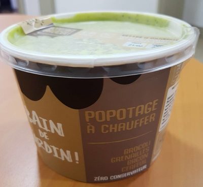 Potage brocoli grenaille bacon cerfeuil