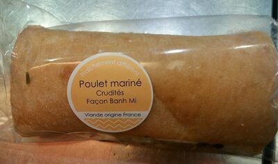 Poulet mariné crudité façon Banh Mi ingredients label