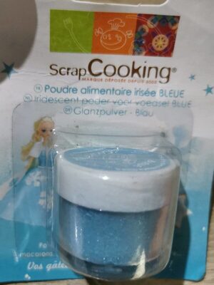 Poudre alimentaire irisée bleue
