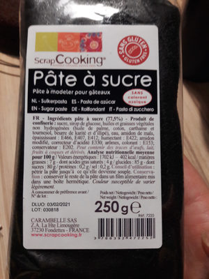 Pâte à Sucre Arôme Vanille 250 G Noire - Scrapcooking front packaging