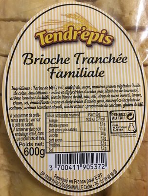 Brioche Tranchée Familiale