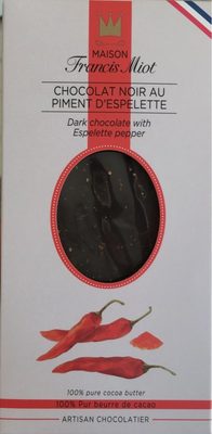 Chocolat noir au piment d'espelette