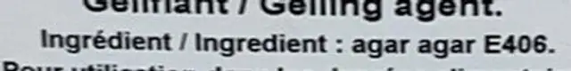 Agar Agar ingredients label