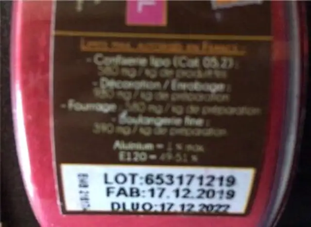 Decorelief, colorant laque nutrition facts table