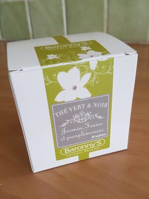 Thé vert et noir jasmin, fraise et pamplemousse