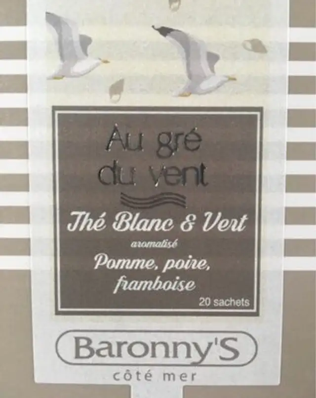 Thé blanc & vert aromatisé front packaging