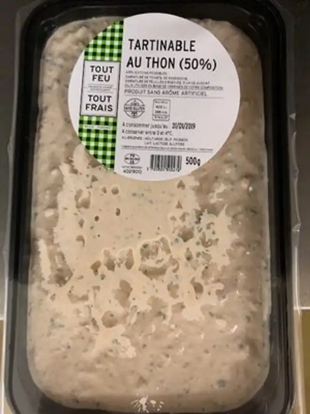 Tartinable au thon (50%) front packaging