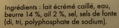Lehmann Cancaillotte maison à l'ail ingredients label