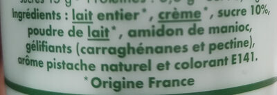 Yaourt aromatisé à la pistache ingredients label