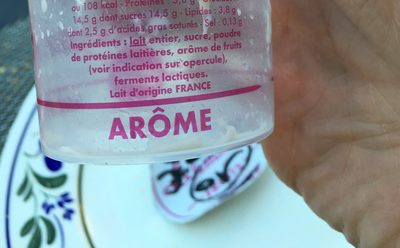 Yaourt ingredients label