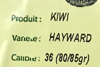 Kiwi Hayward ingredients label