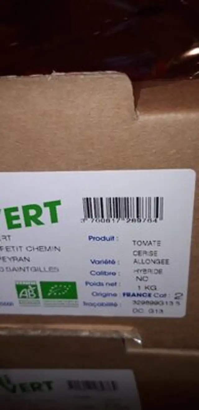 Tomate cerise nutrition facts table