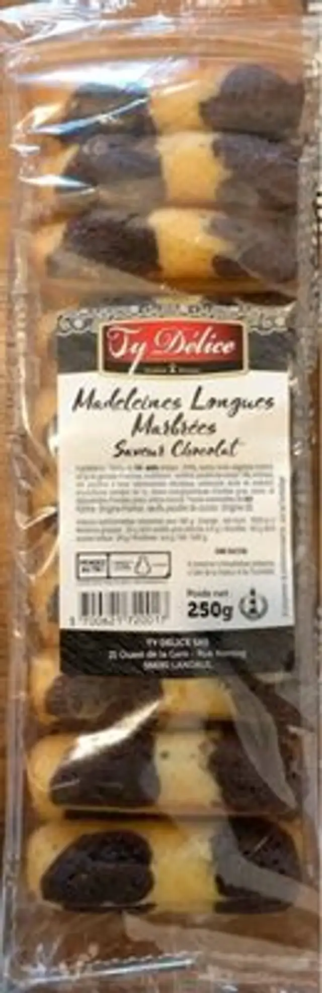 Madeleines longues marbrées saveur chocolat