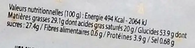 Kouign Amann nutrition facts table