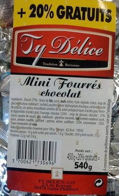 Mini Fourrés Chocolat (+20% gratuits)