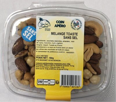 Coin Apéro Melange Toaste sans sel