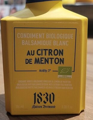 Condiment biologique balsamique blanc au citron de Menton