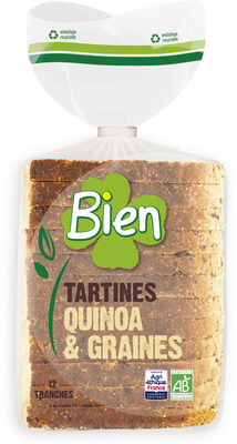 Pain tartines bio* cereales 450g