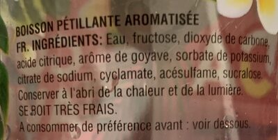 Goyave Summer Edition ingredients label