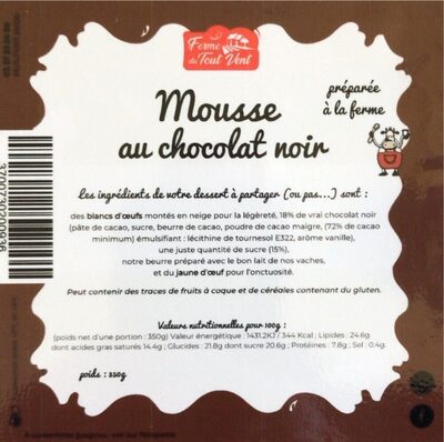 Mousse au chocolat noir front packaging