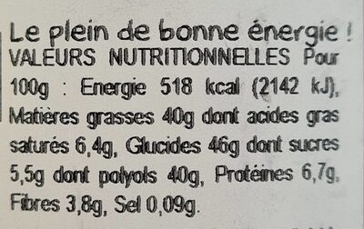 Klasik Pâte à tartiner choco-noisettes nutrition facts table