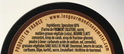Pâte a tartiner creme spéculoos ingredients label
