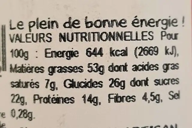 TomatoKawet nutrition facts table
