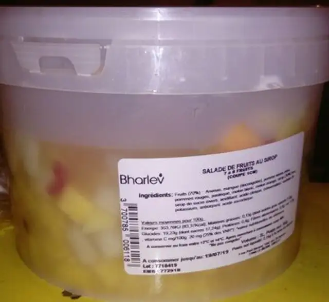 Salade de fruits au sirop front packaging