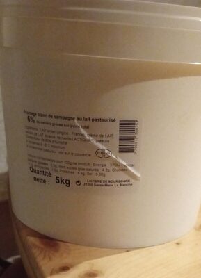 Fromage blanc de campagne au lait pasteurisé