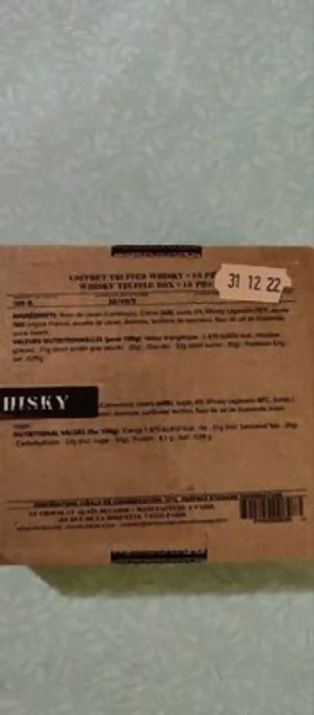 Truffes aux whisky nutrition facts table