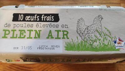 Oeufs frais de poules élevées en PLEIN AIR