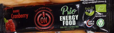 Barre Energétique Bio Avec 35% De Cranberries front packaging