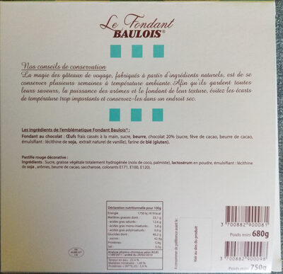 Le fondant baulois front packaging
