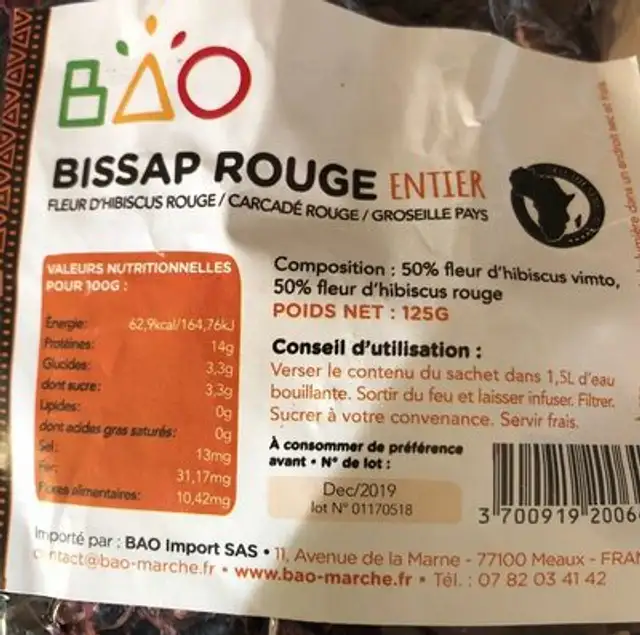 Bissap rouge entier front packaging