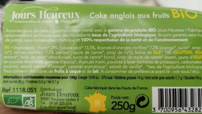 Cake anglais aux fruits