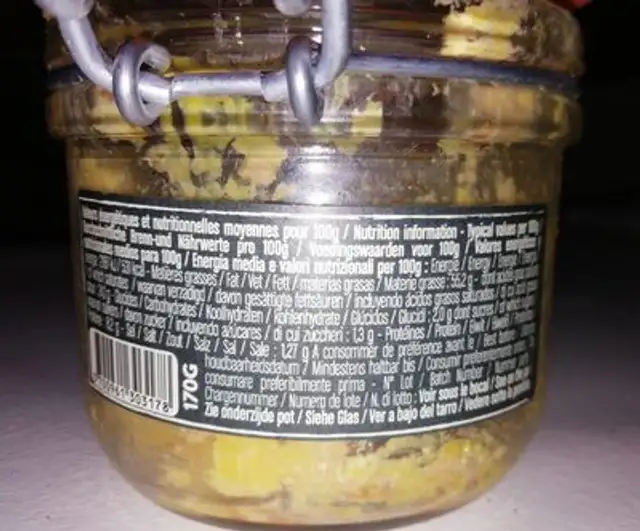 Foie gras de canard entier du sud ouest nutrition facts table